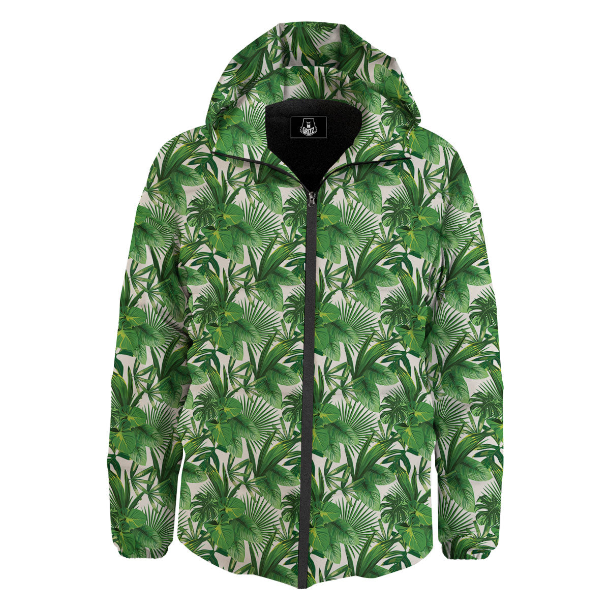 Leaves Hawaiian Palm Print Pattern Down Jacket-grizzshop