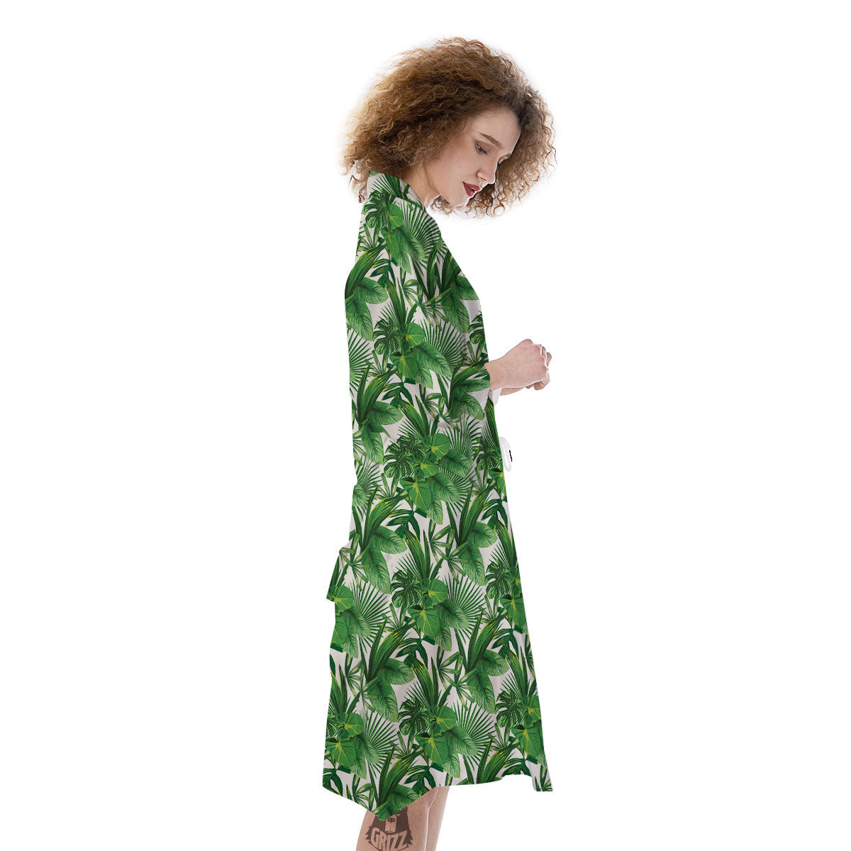 Leaves Hawaiian Palm Print Pattern Kimono-grizzshop