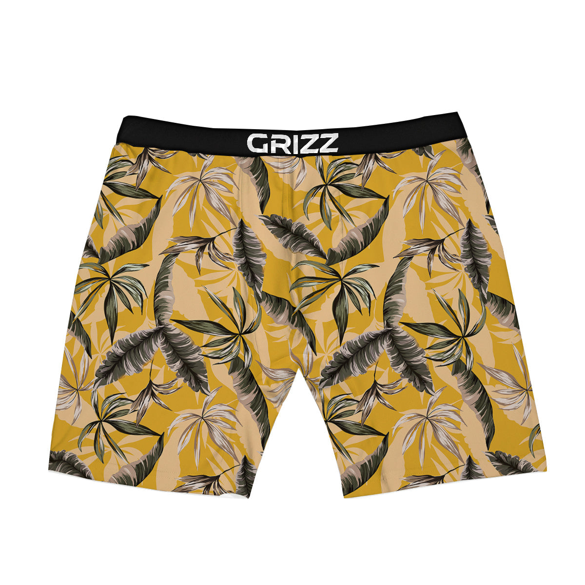 Leaves Monstera Yellow Print Pattern Boxer Briefs-grizzshop