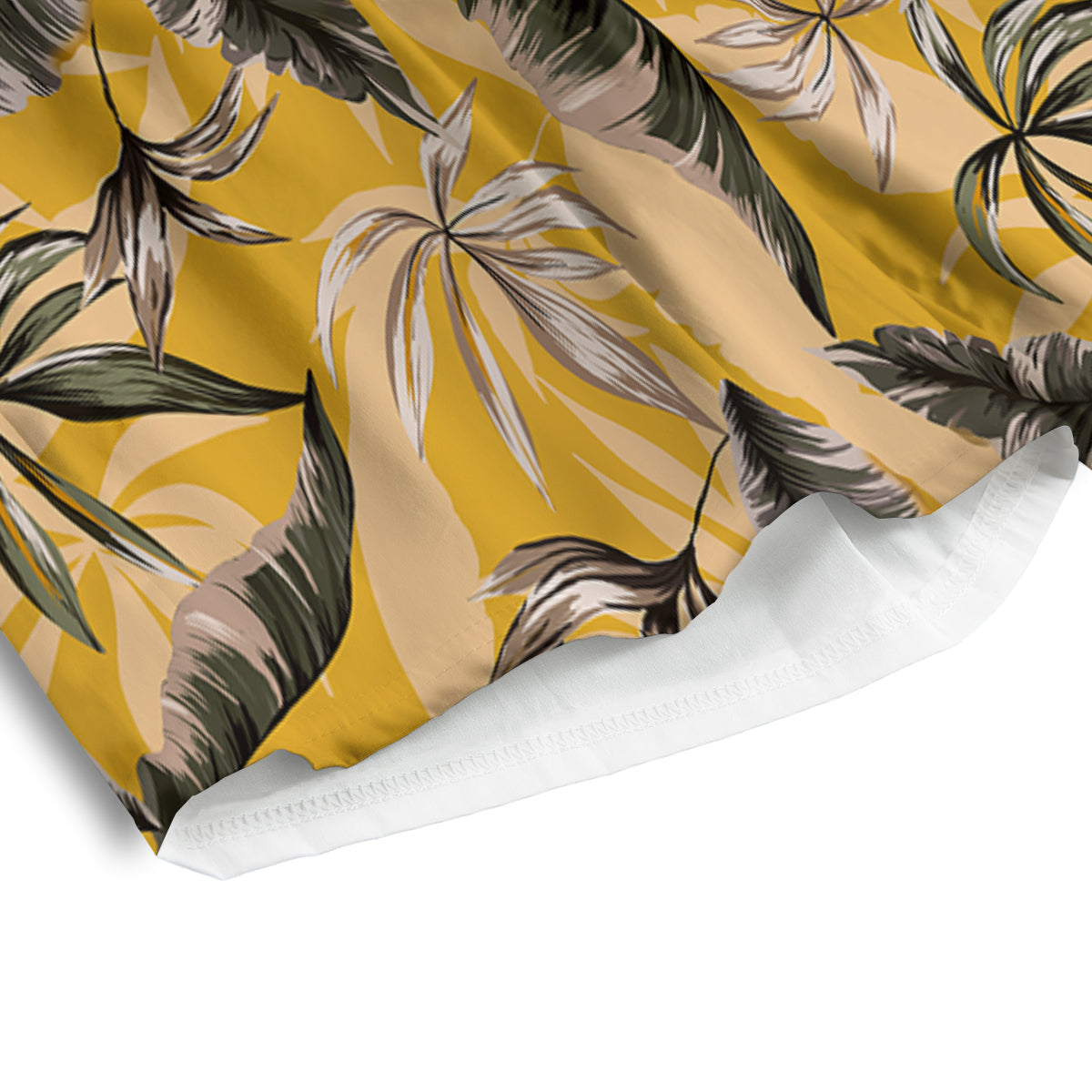 Leaves Monstera Yellow Print Pattern Men's Athletic Shorts