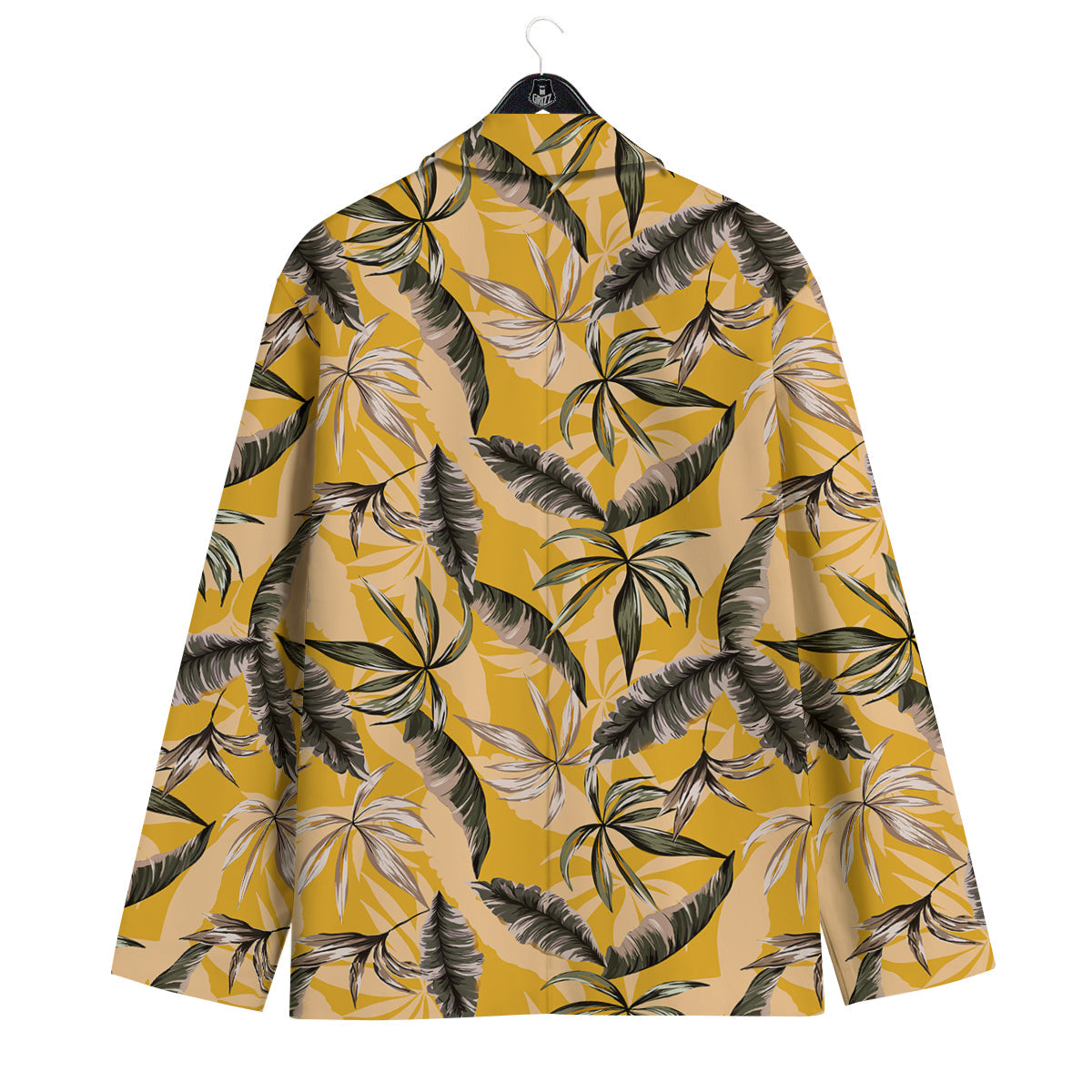 Leaves Monstera Yellow Print Pattern Men's Sport Coat-grizzshop