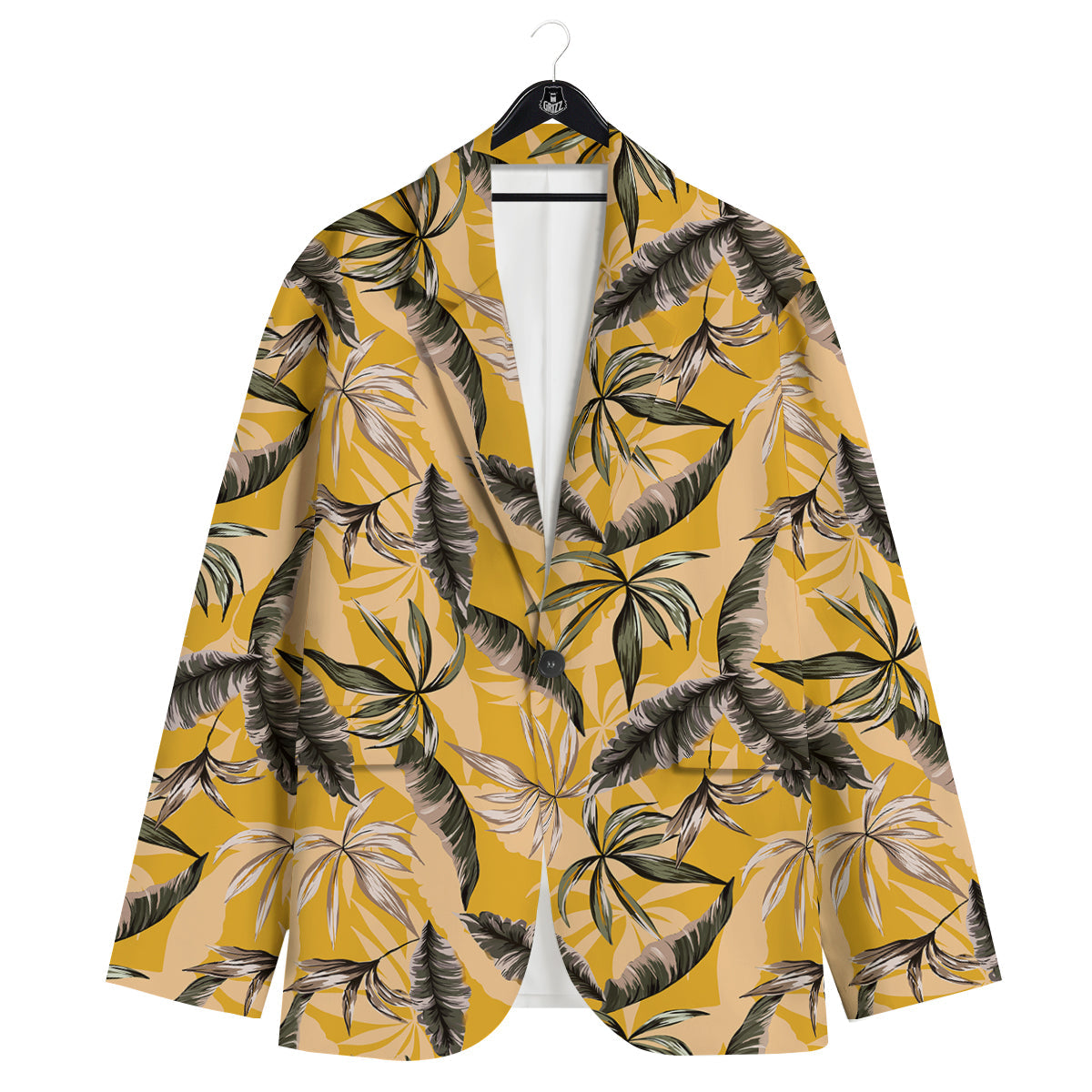 Leaves Monstera Yellow Print Pattern Men's Sport Coat-grizzshop