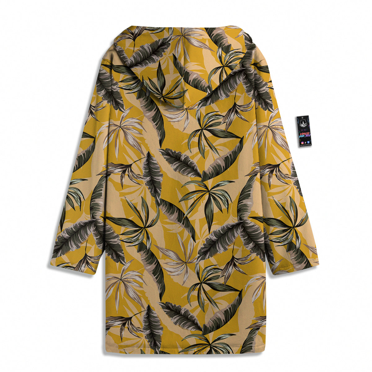 Leaves Monstera Yellow Print Pattern Men's Windbreaker Jacket-grizzshop