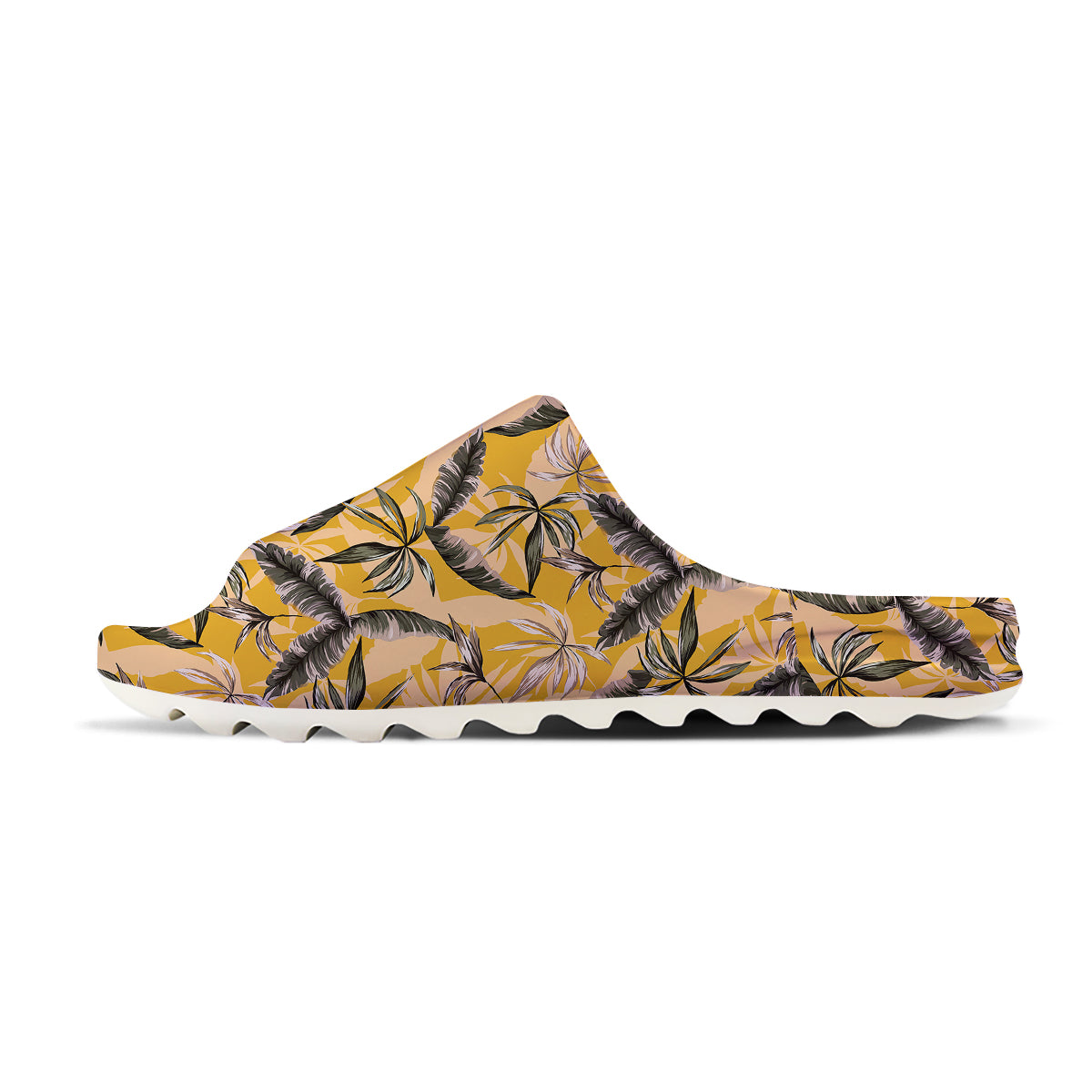 Leaves Monstera Yellow Print Pattern Sandals-grizzshop