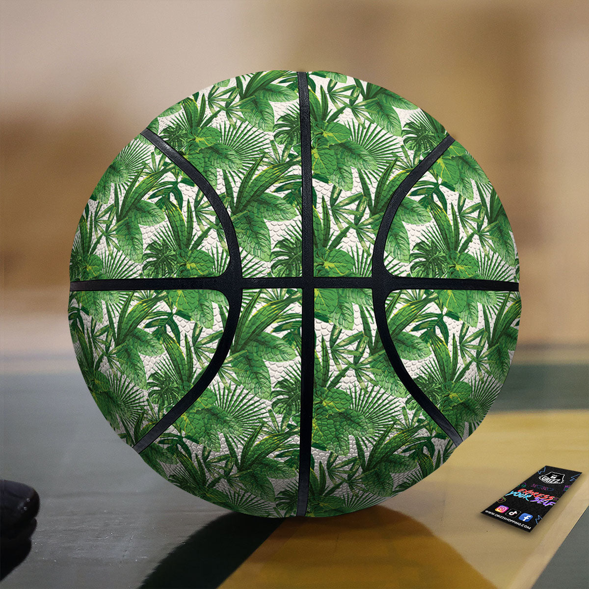 Leaves Hawaiian Palm Print Pattern Basketball
