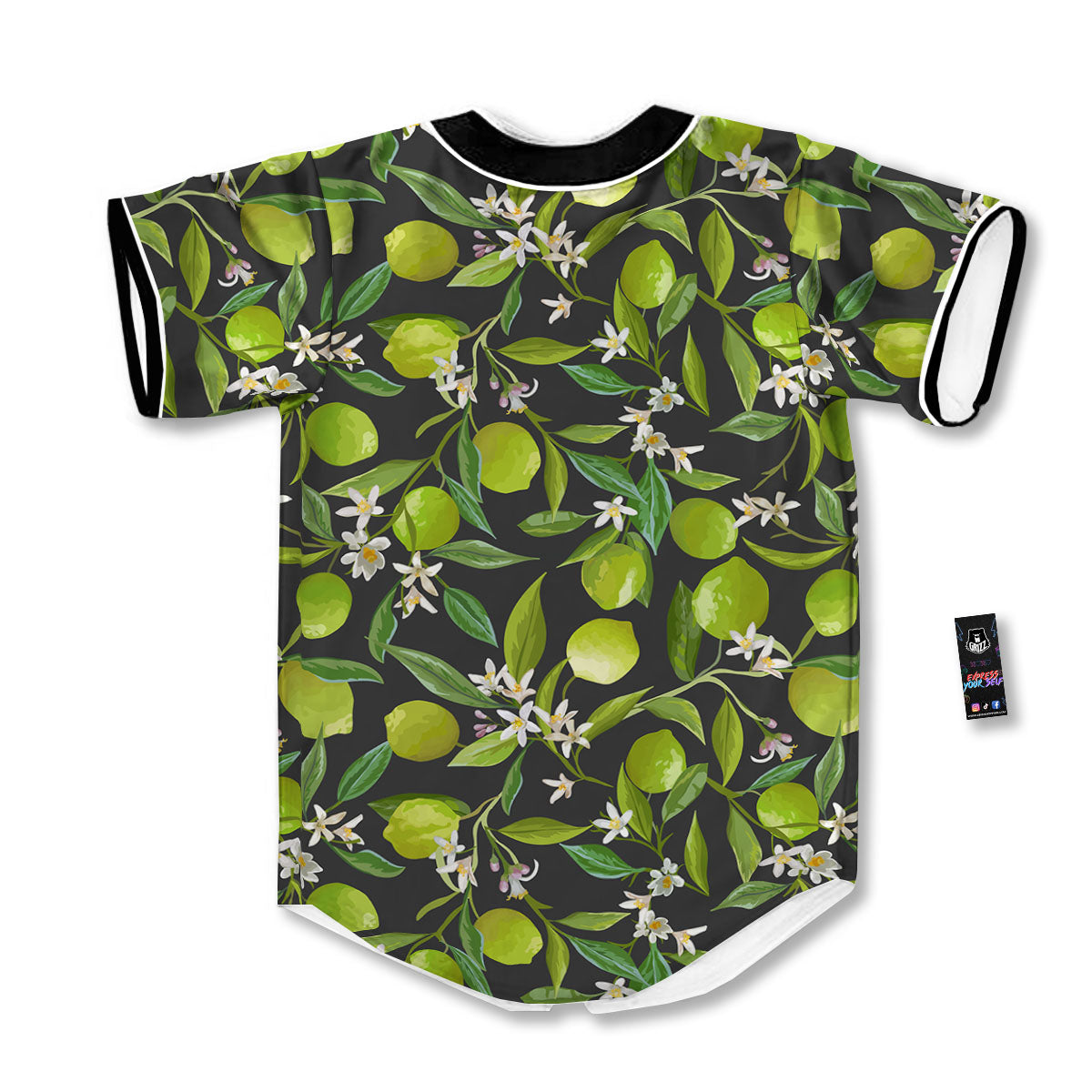 Lemon And Lime Print Pattern Baseball Jersey-grizzshop