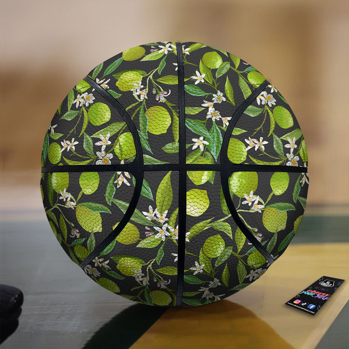 Lemon And Lime Print Pattern Basketball-grizzshop