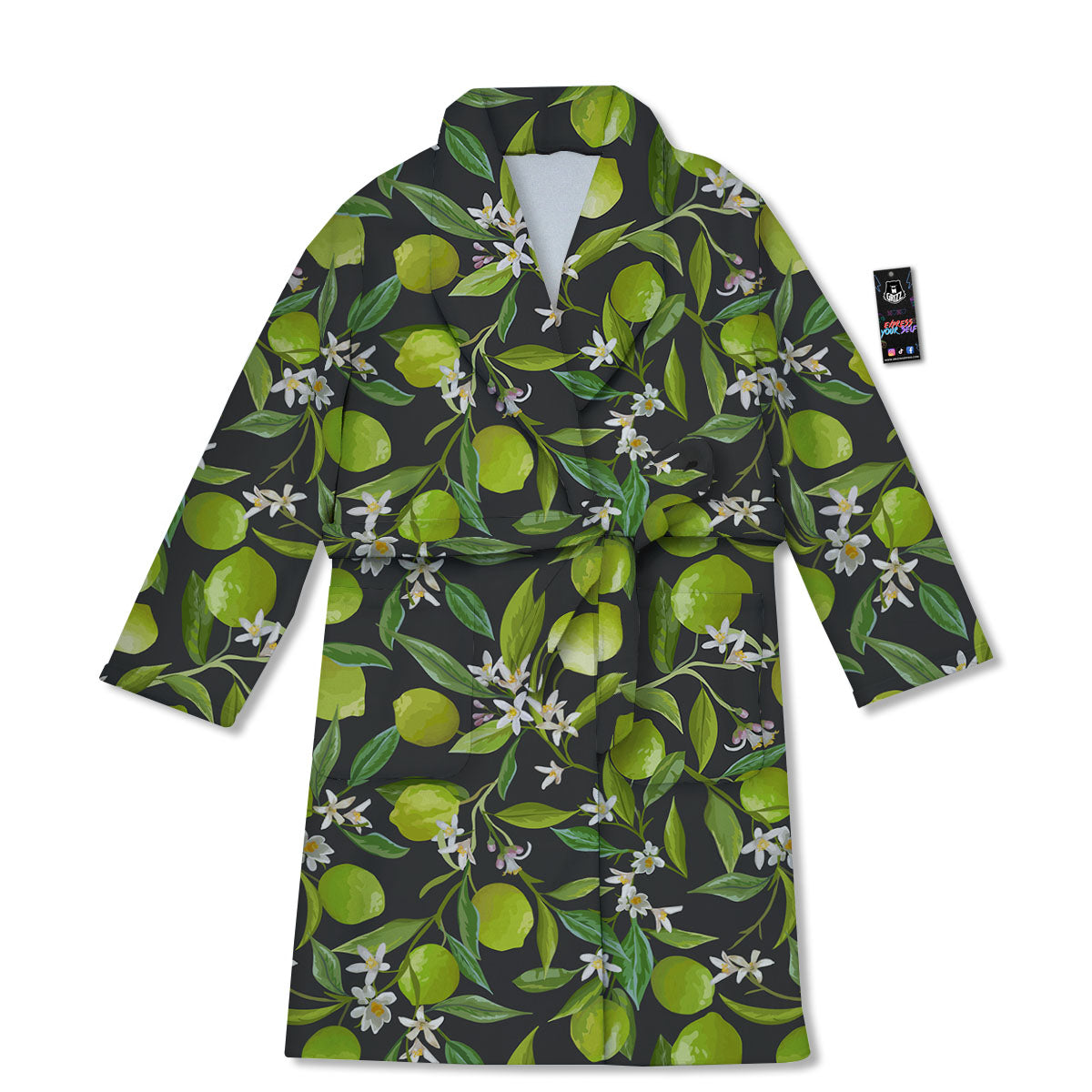 Lemon And Lime Print Pattern Bathrobe-grizzshop