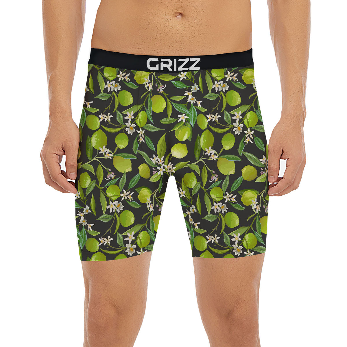 Lemon And Lime Print Pattern Boxer Briefs-grizzshop