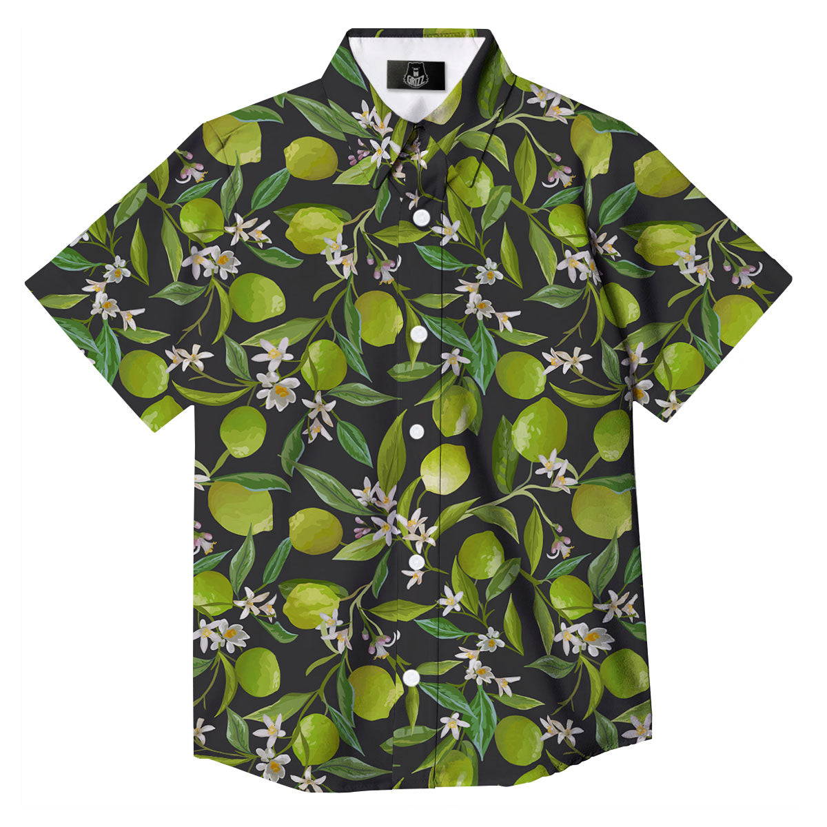Lemon And Lime Print Pattern Button Up Shirt-grizzshop