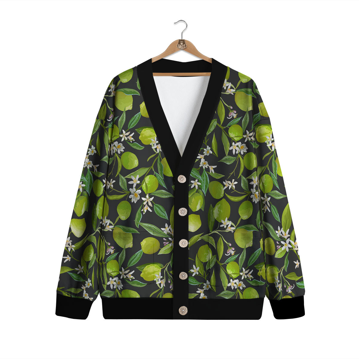 Lemon And Lime Print Pattern Cardigan-grizzshop