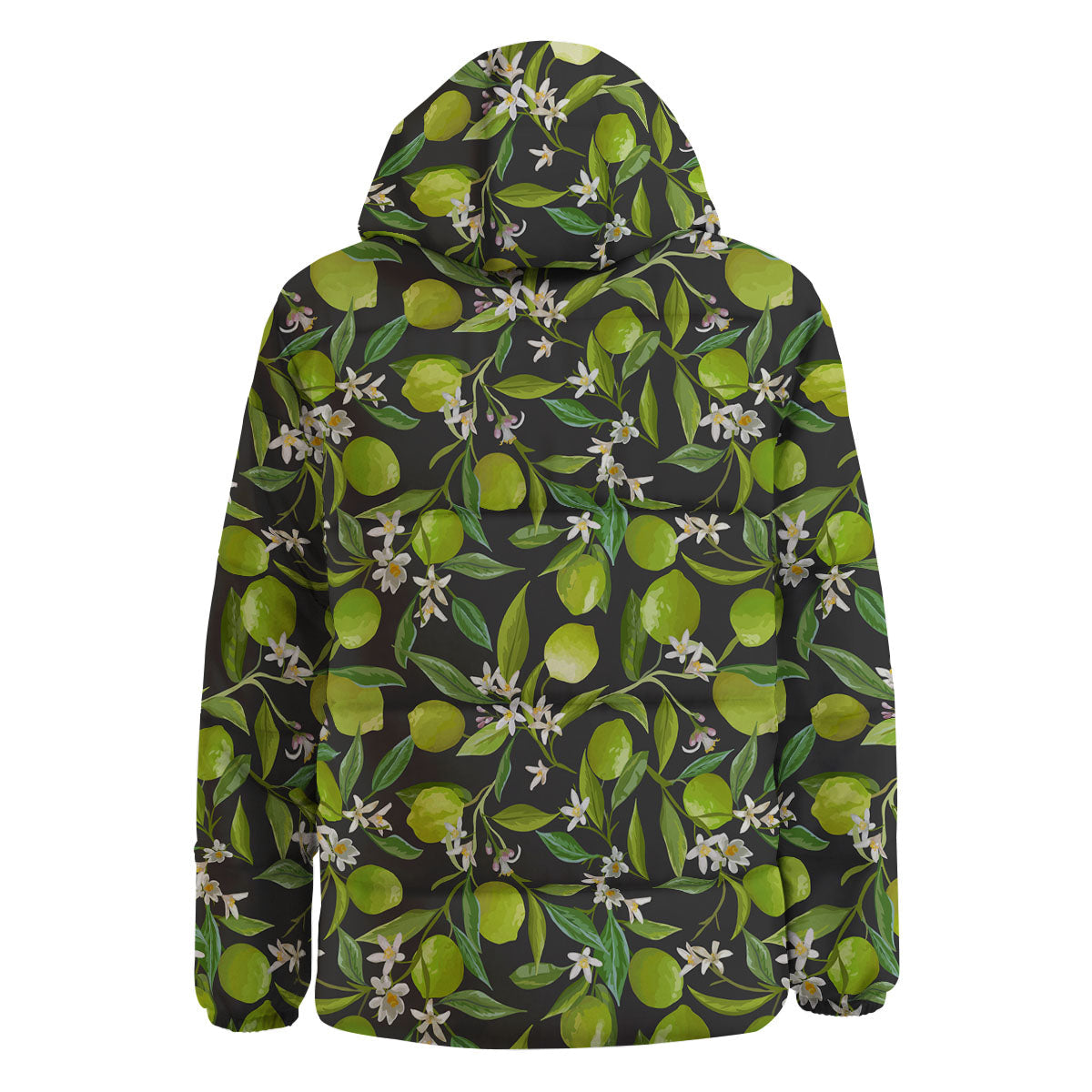 Lemon And Lime Print Pattern Down Jacket-grizzshop