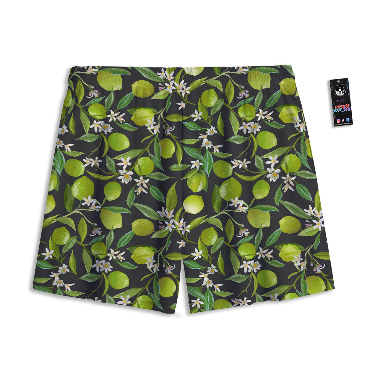 Lemon And Lime Print Pattern Mesh Shorts-grizzshop