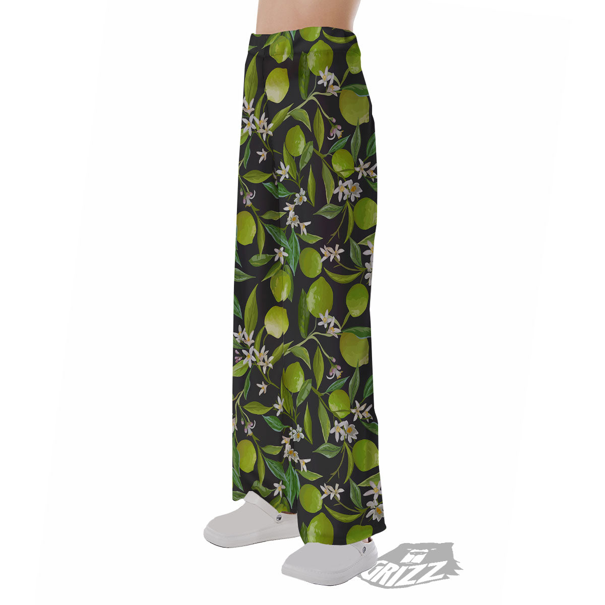 Lemon And Lime Print Pattern Pajama Pants-grizzshop