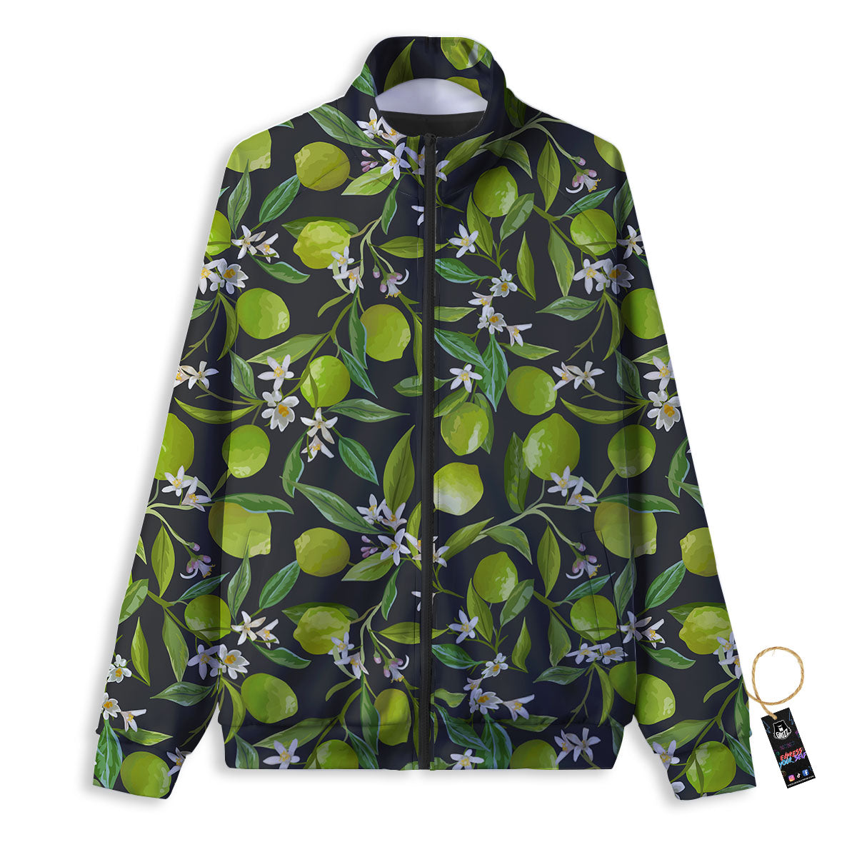 Lemon And Lime Print Pattern Track Jacket-grizzshop