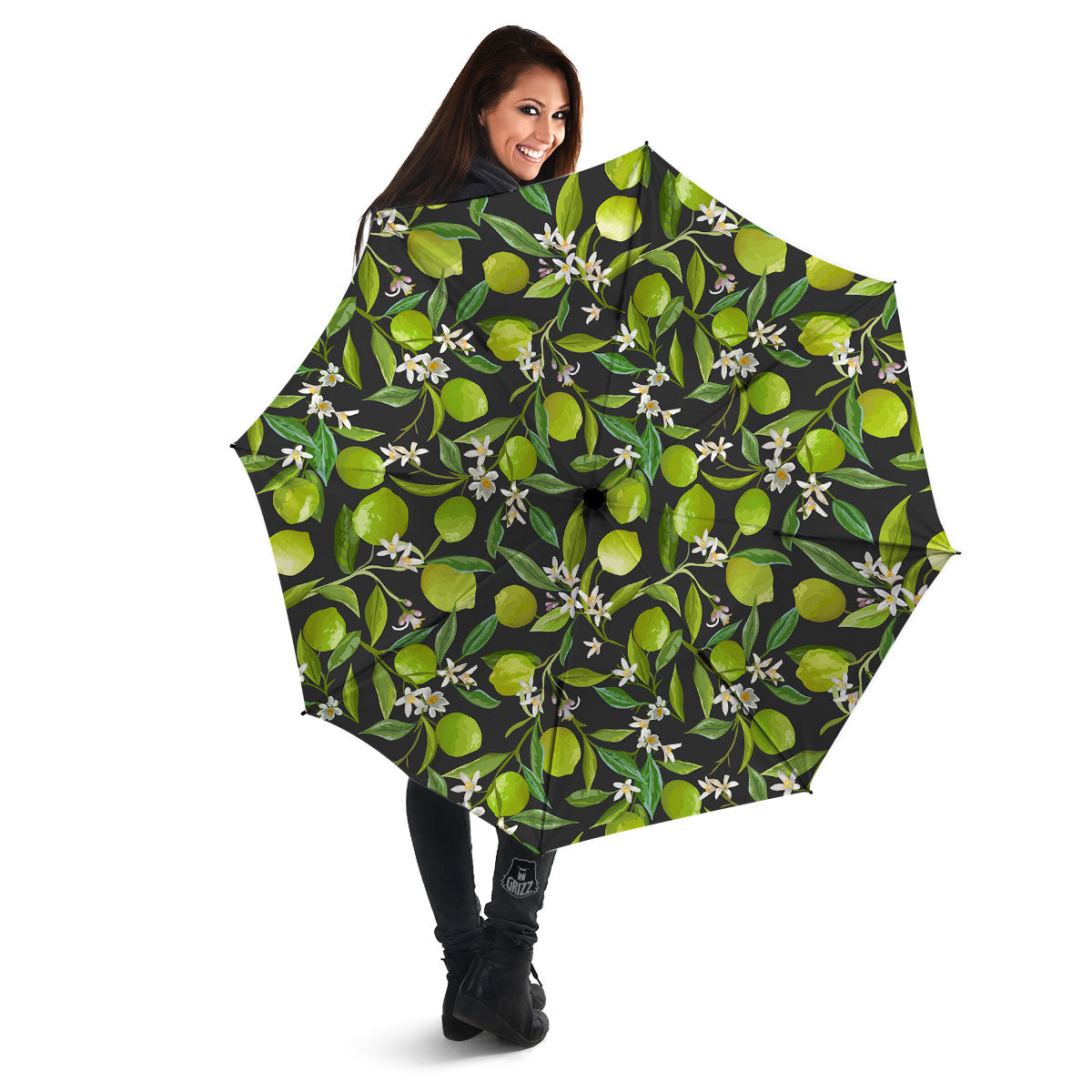 Lemon And Lime Print Pattern Umbrella-grizzshop