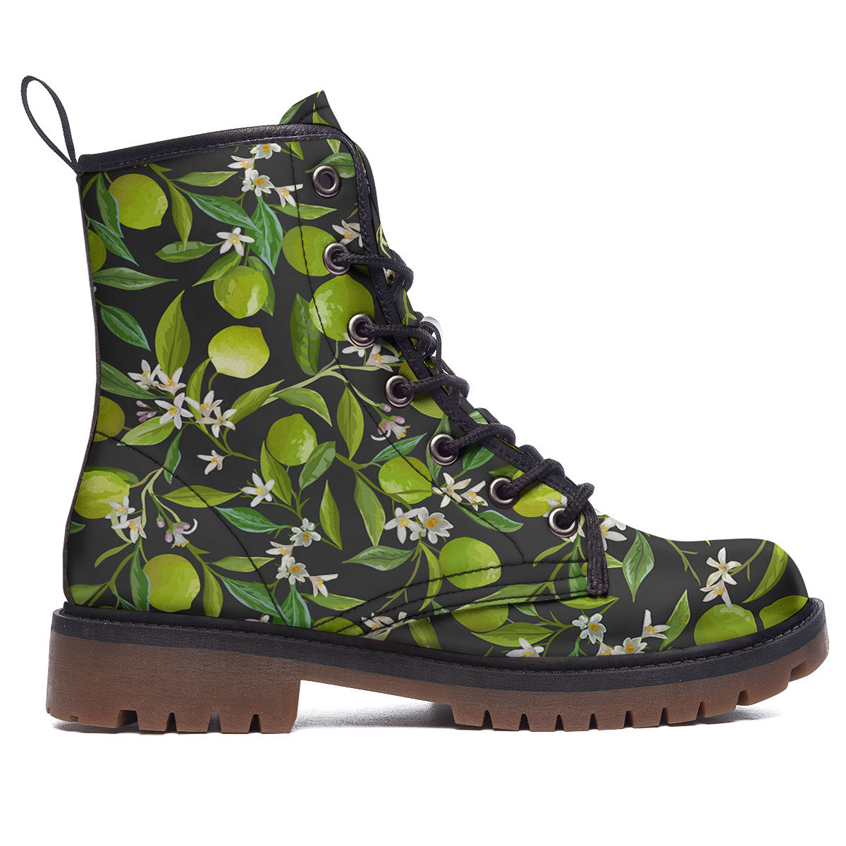 Lemon And Lime Print Pattern Work Boots-grizzshop