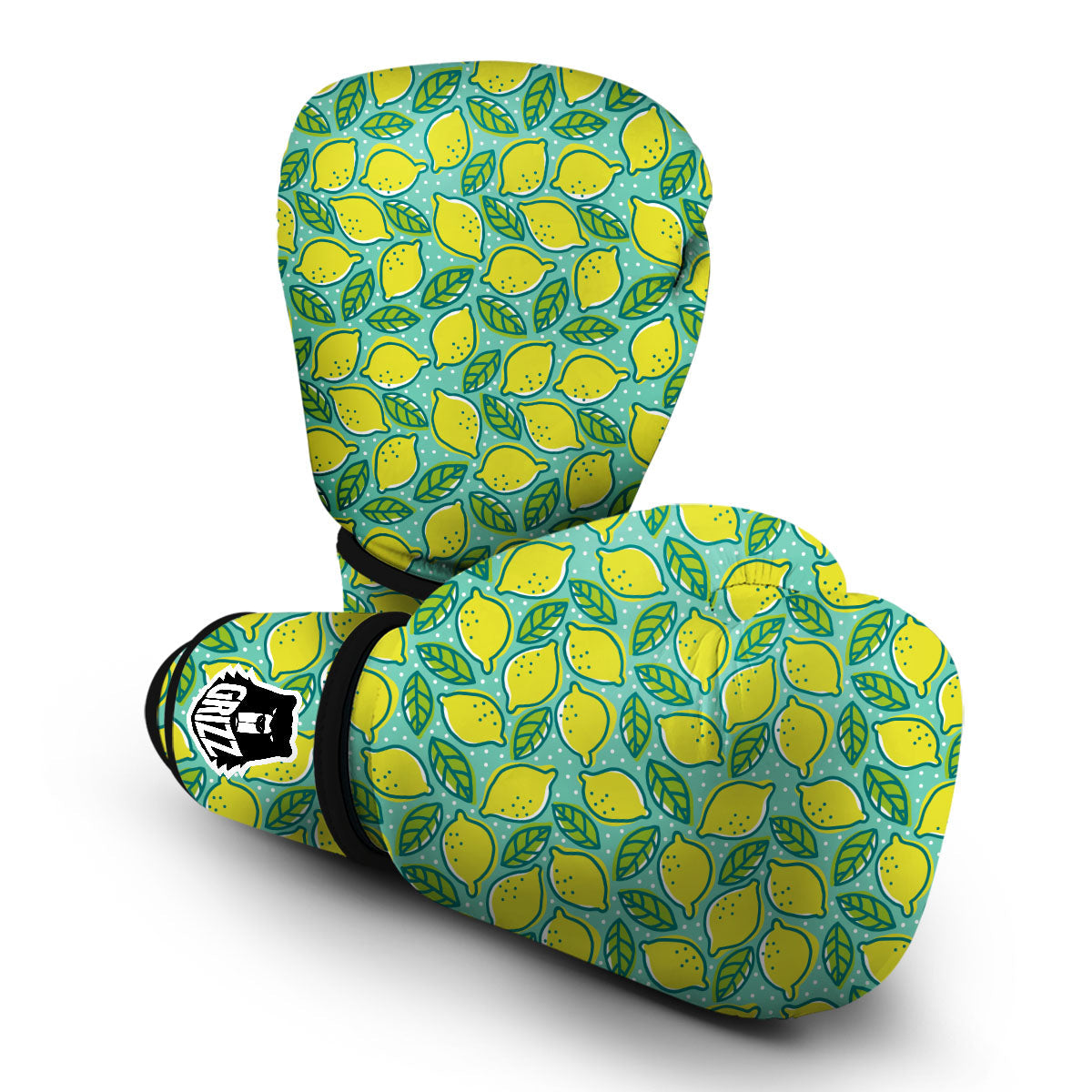 Lemon Pattern Print Boxing Gloves-grizzshop