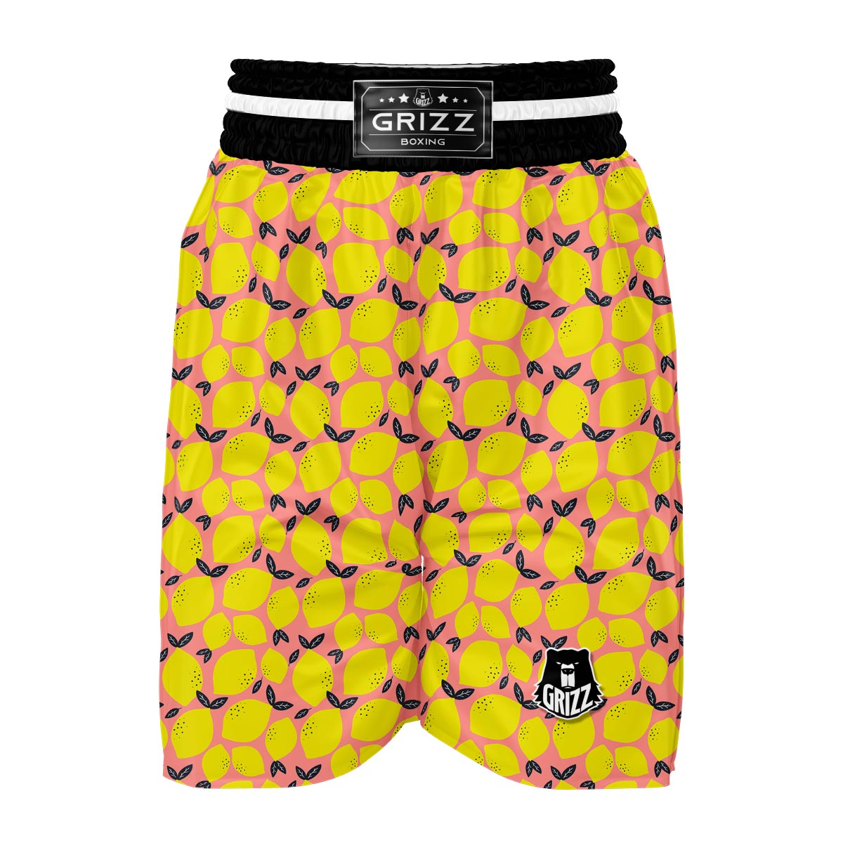 Lemon Print Pattern Boxing Shorts-grizzshop