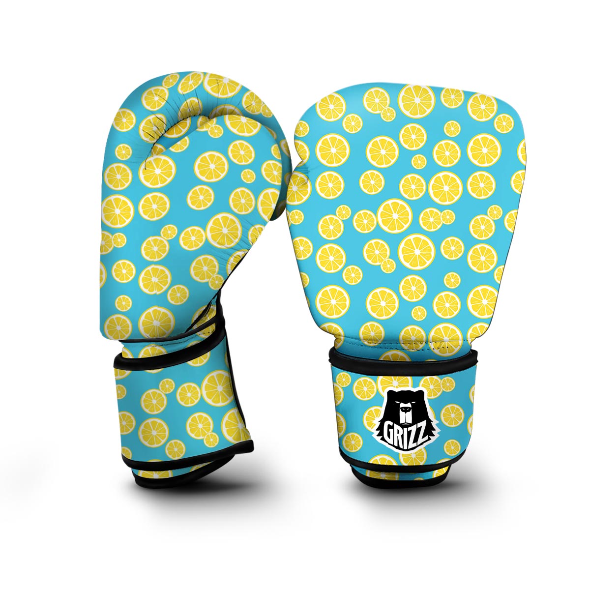 Lemon Slice Pattern Print Boxing Gloves-grizzshop