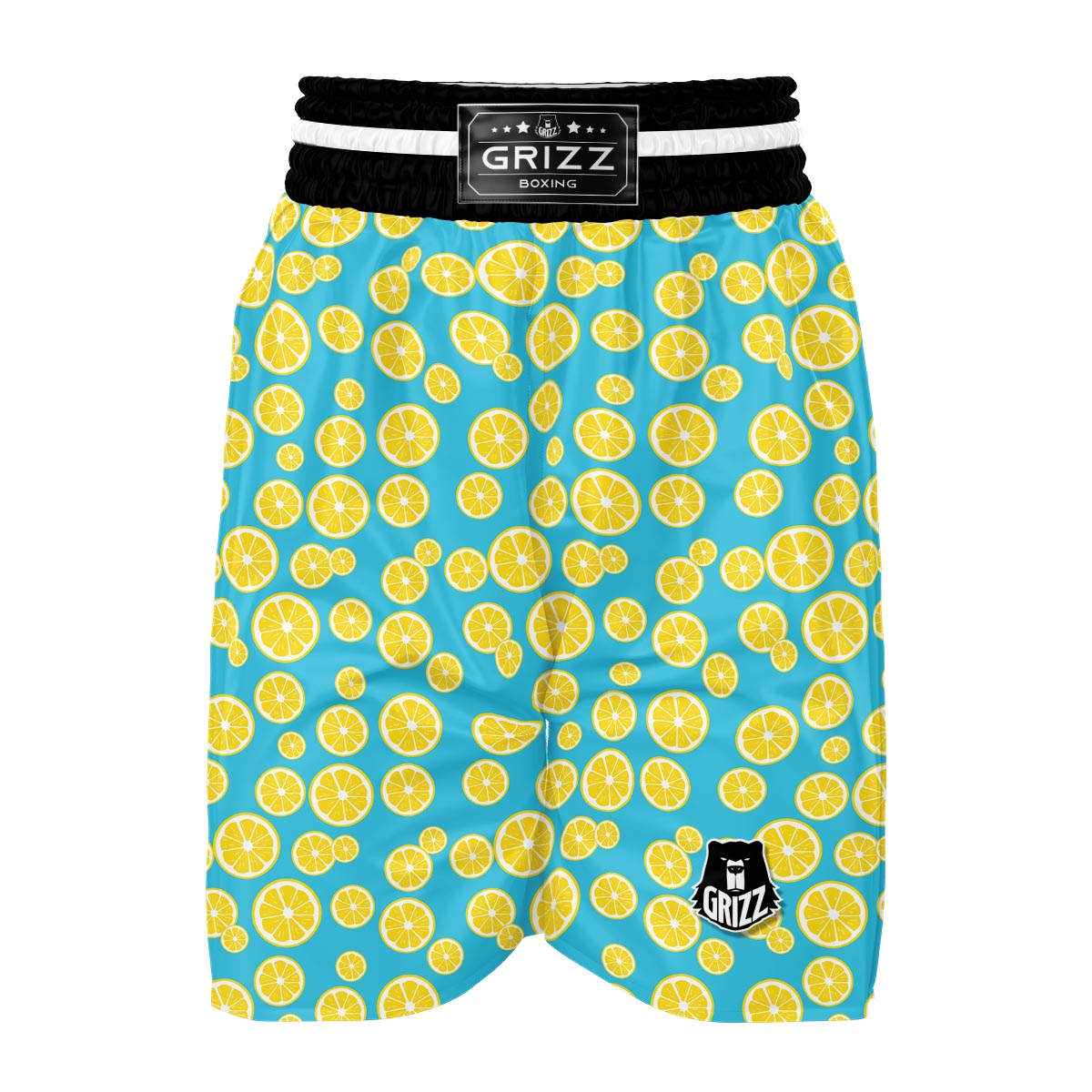 Lemon Slice Pattern Print Boxing Shorts-grizzshop