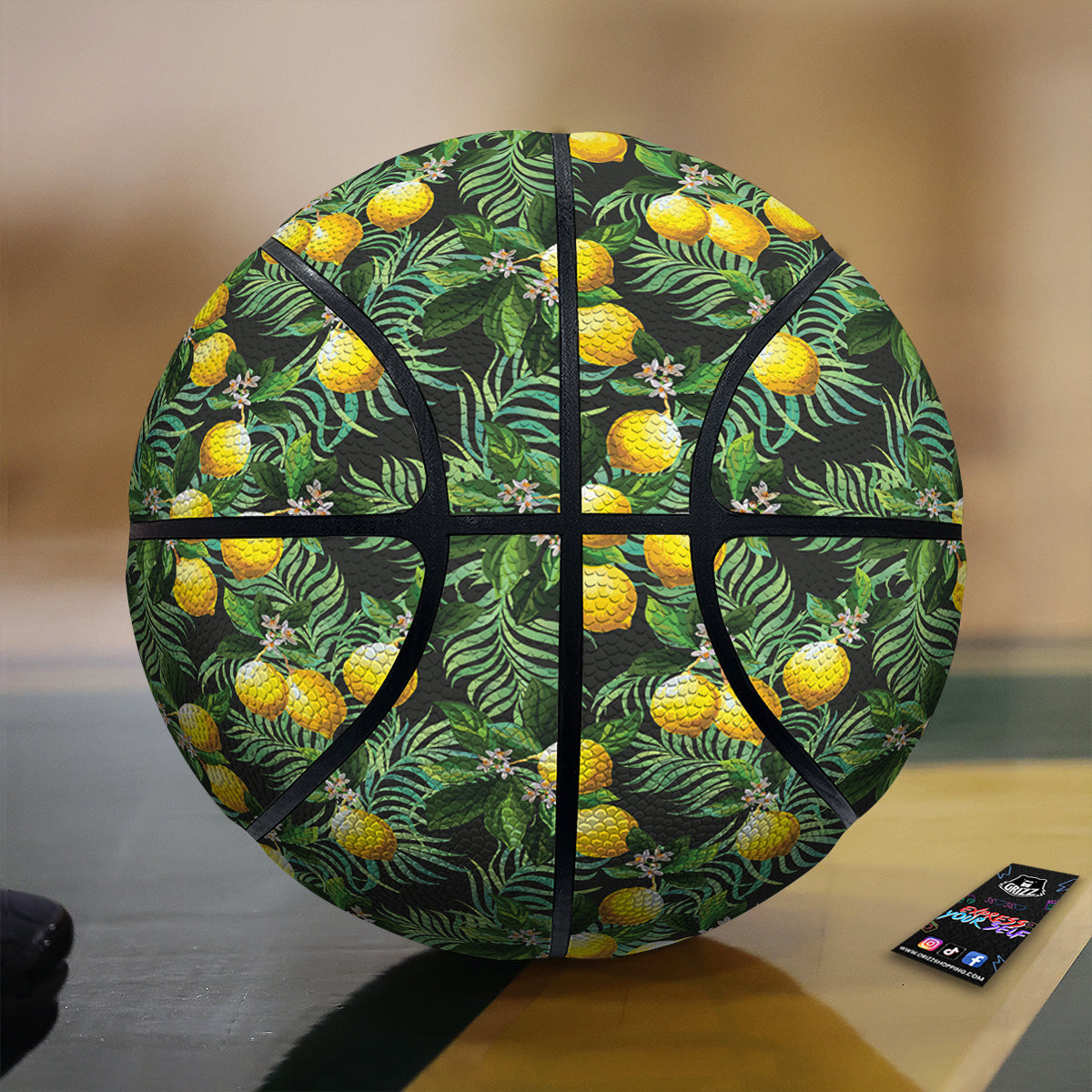 Lemon Tropical Print Pattern Basketball-grizzshop