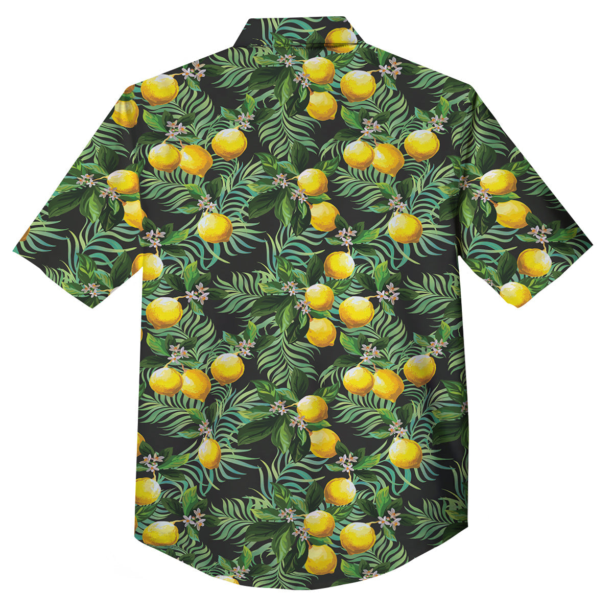 Lemon Tropical Print Pattern Button Up Shirt-grizzshop
