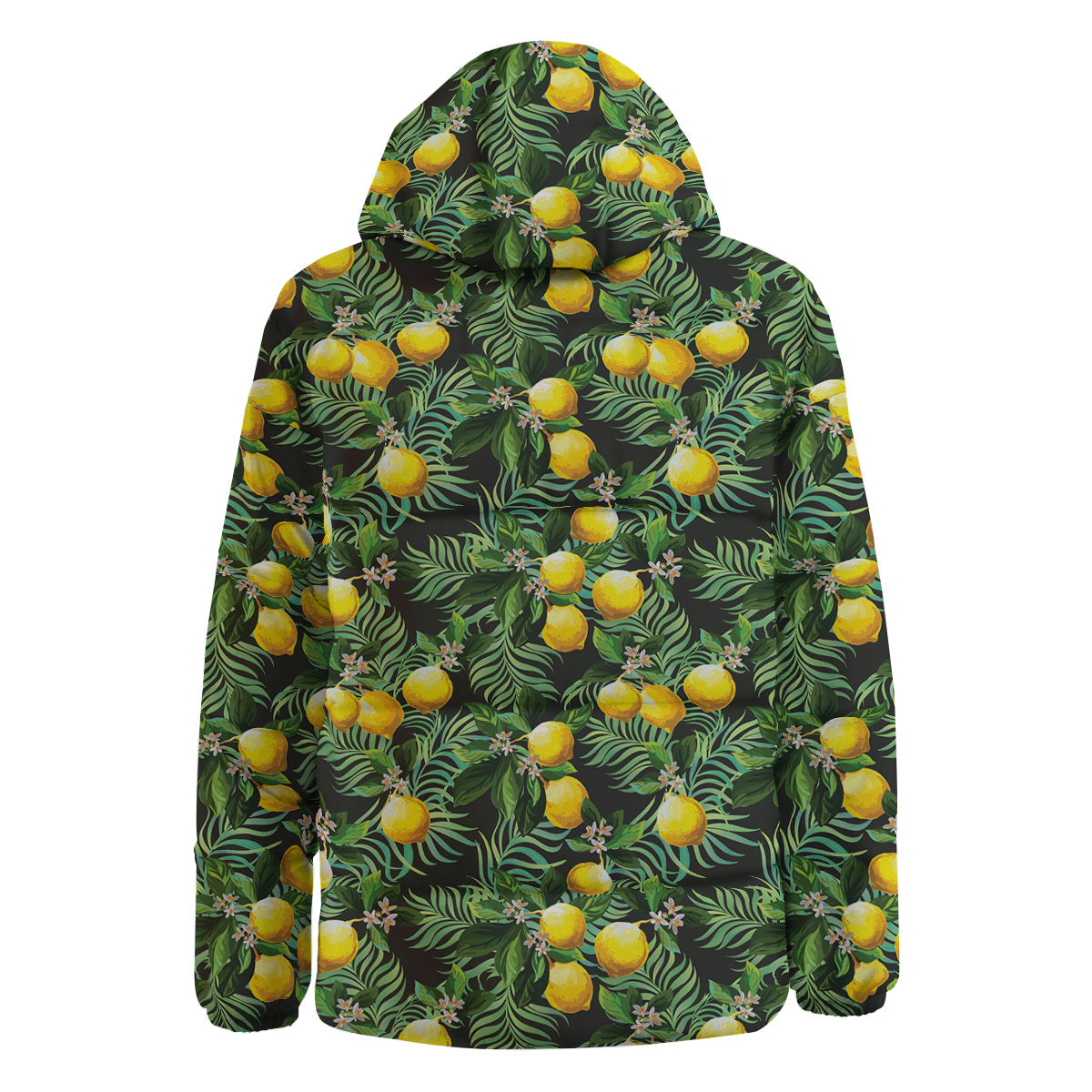 Lemon Tropical Print Pattern Down Jacket-grizzshop