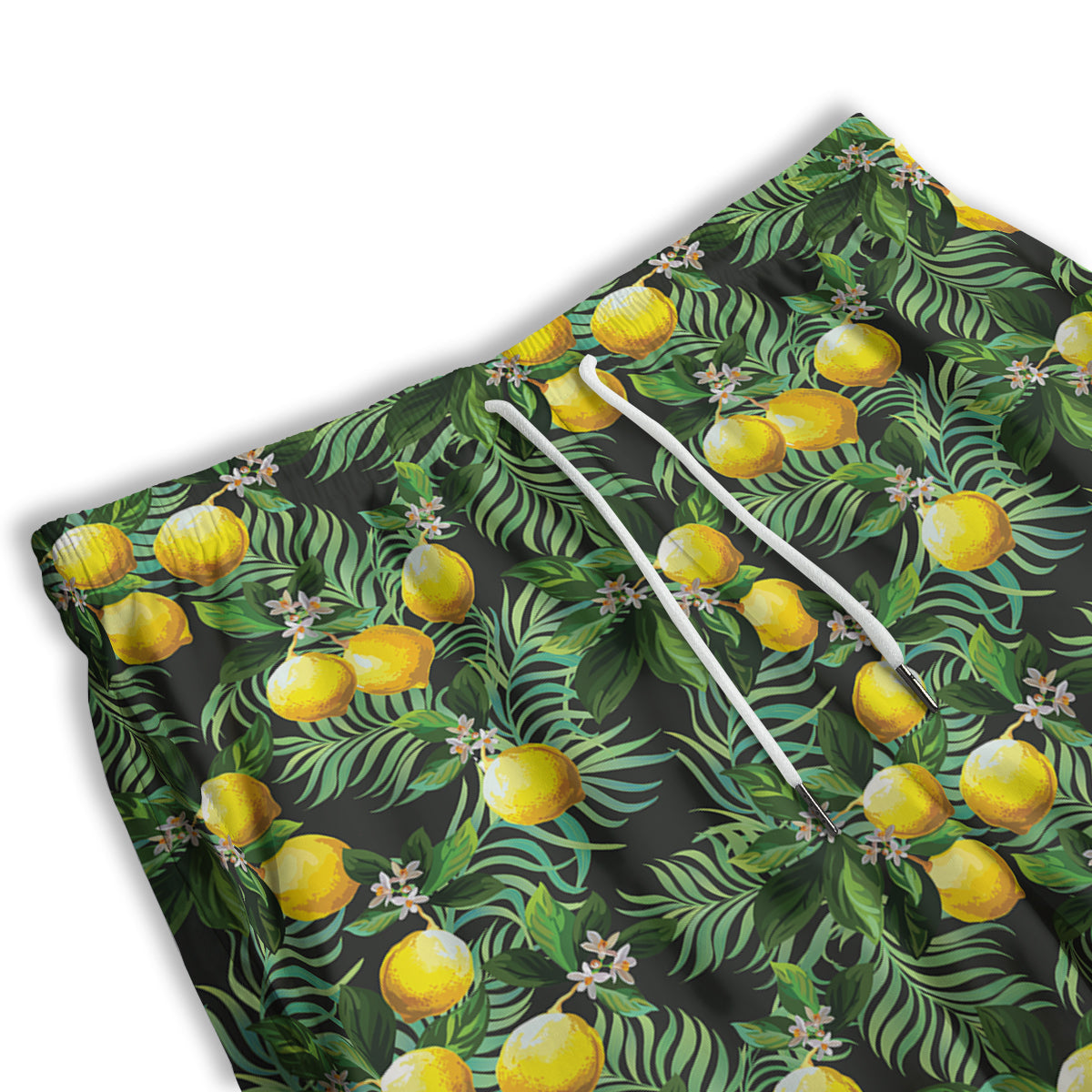 Lemon Tropical Print Pattern Men's Athletic Shorts-grizzshop