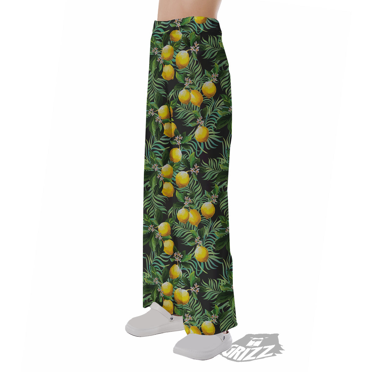 Lemon Tropical Print Pattern Pajama Pants-grizzshop