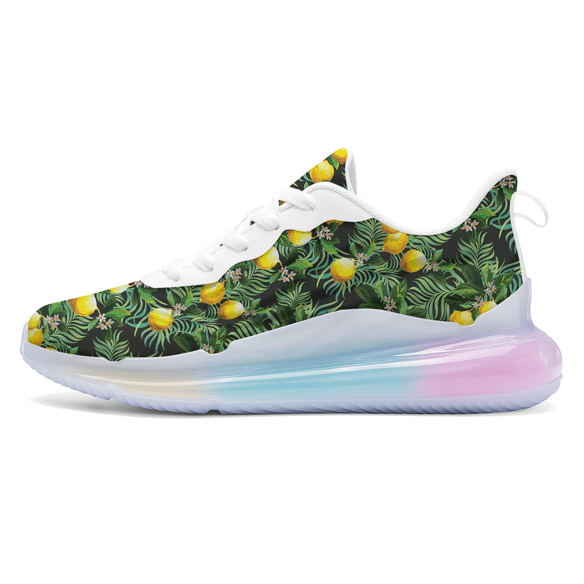 Lemon Tropical Print Pattern Running Sneakers-grizzshop