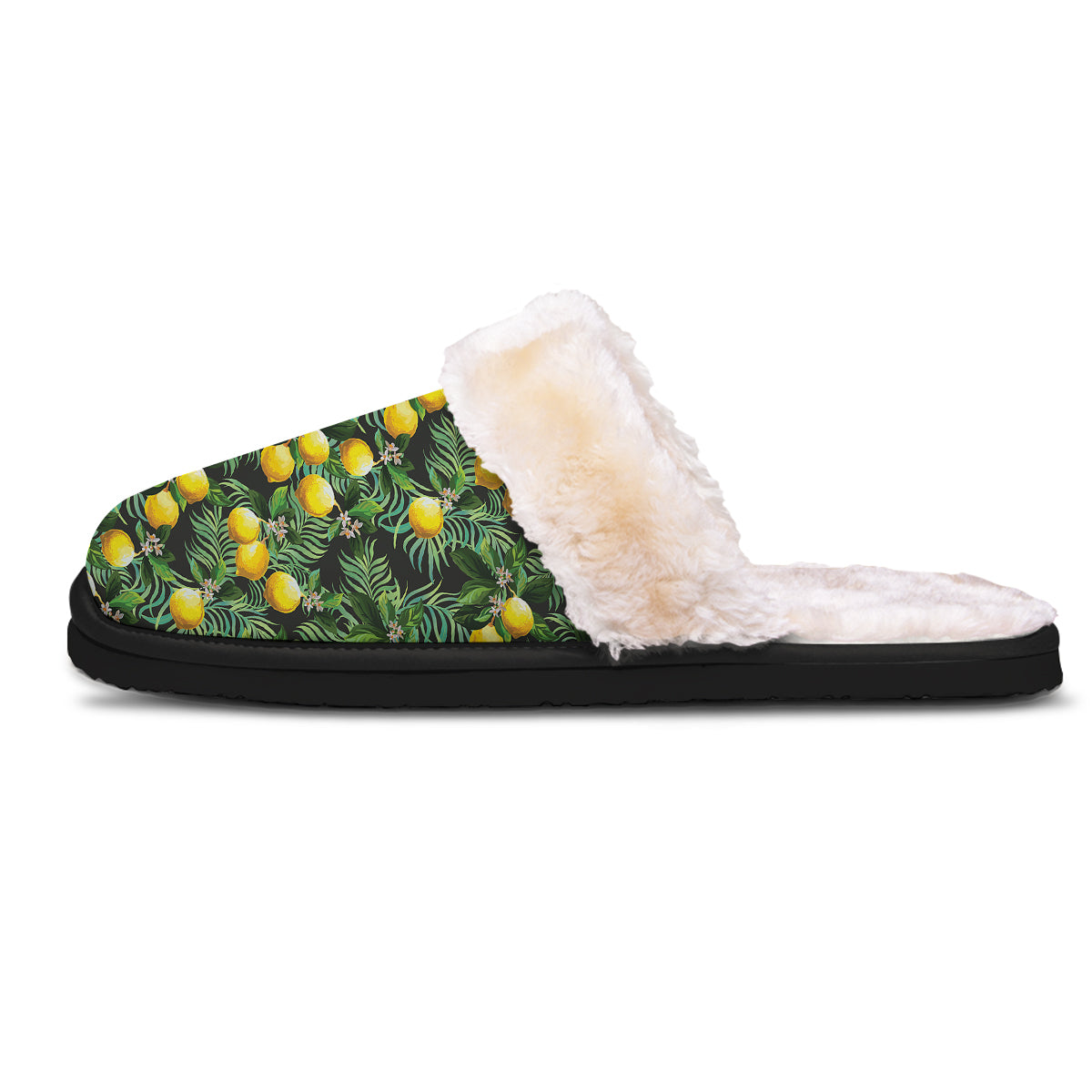 Lemon Tropical Print Pattern Slippers-grizzshop
