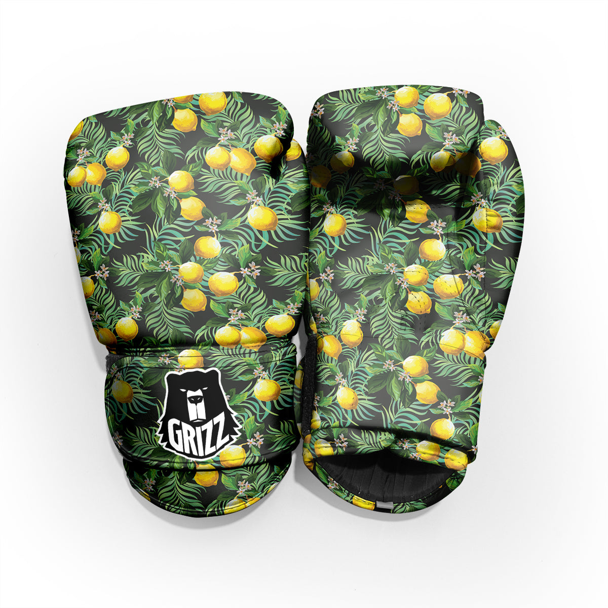 Lemon Tropical Print Pattern Sparring Gloves-grizzshop