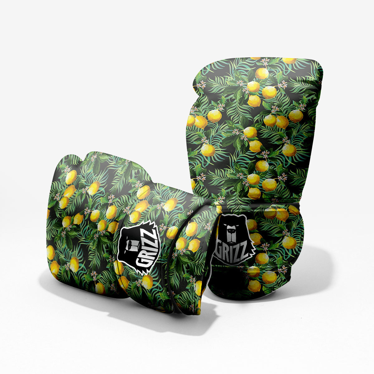 Lemon Tropical Print Pattern Sparring Gloves-grizzshop
