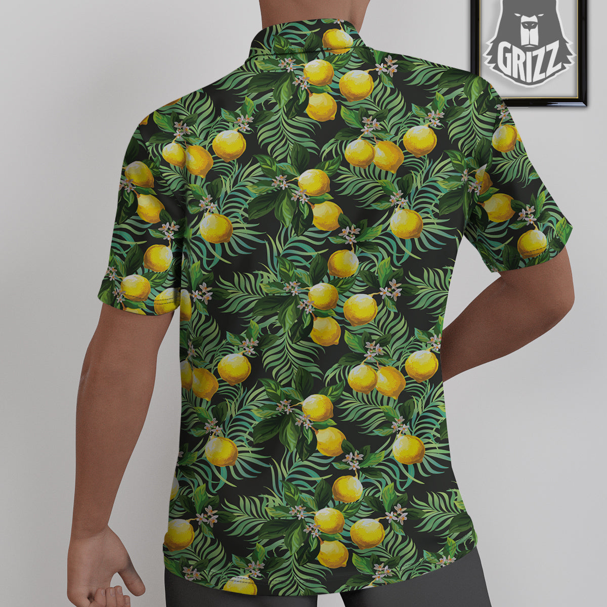 Lemon Tropical Print Pattern Untucked Shirts-grizzshop