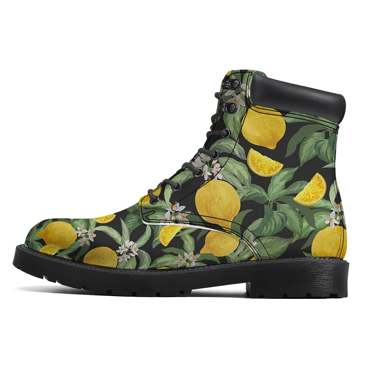 Lemon Yellow Print Pattern Boots-grizzshop