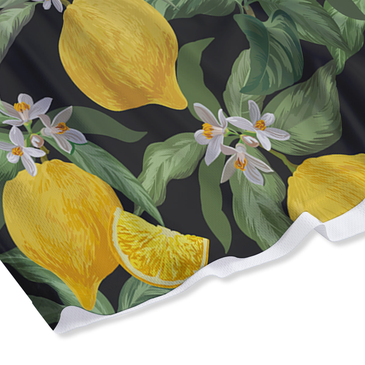Lemon Yellow Print Pattern Mesh Shorts-grizzshop