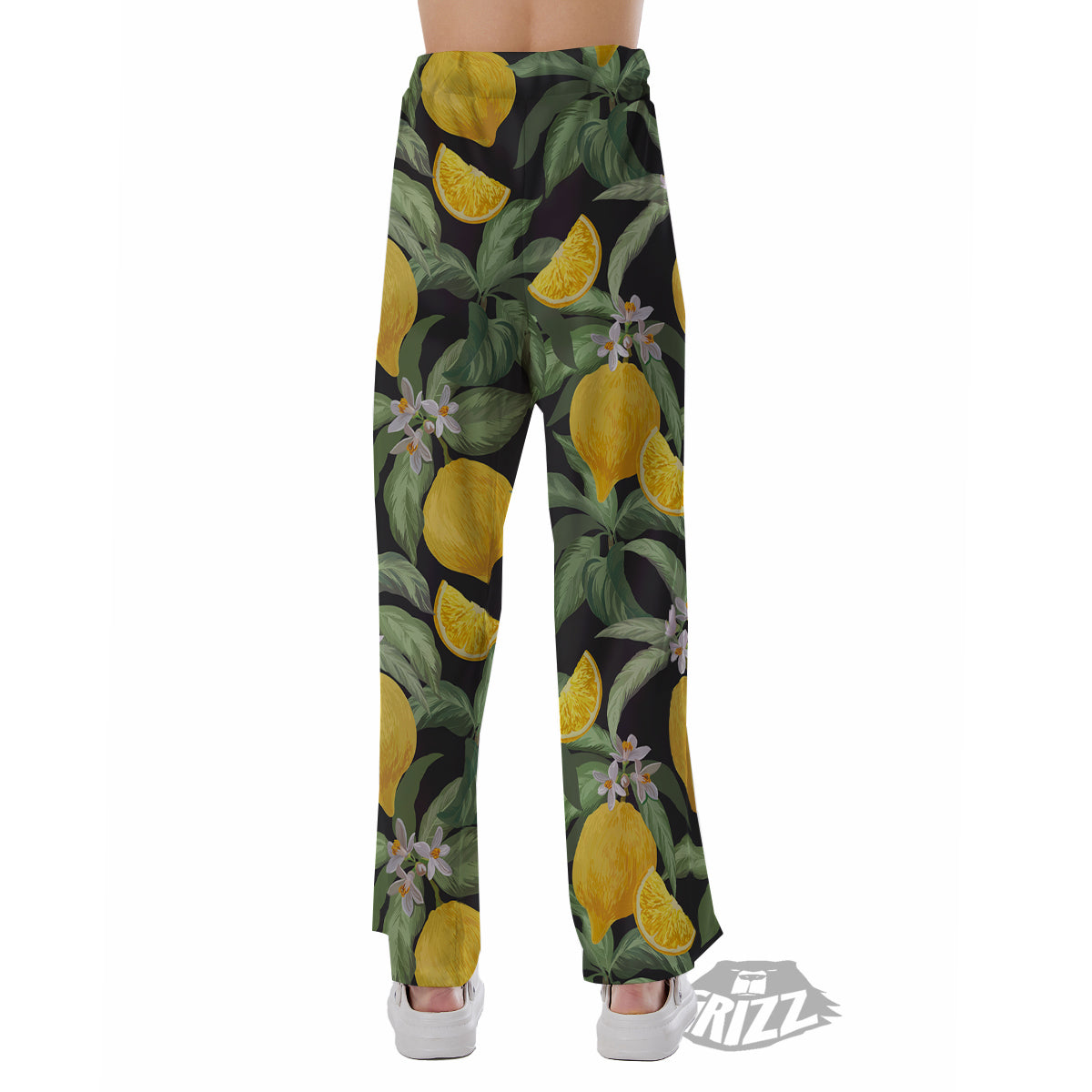 Lemon Yellow Print Pattern Pajama Pants-grizzshop