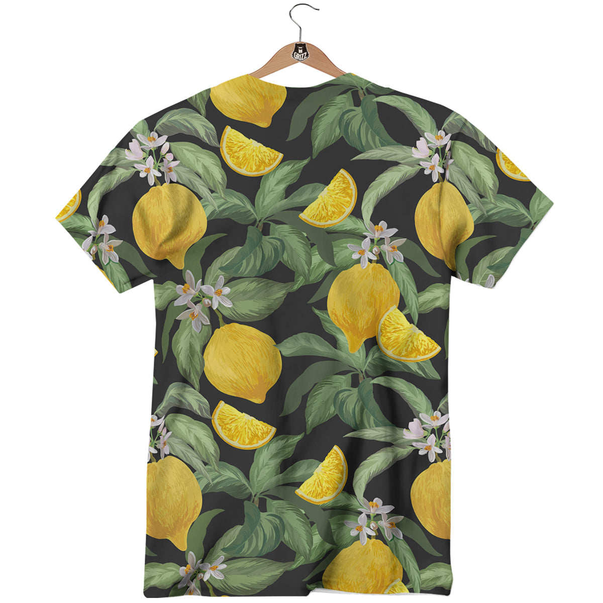 Lemon Yellow Print Pattern T-Shirt-grizzshop