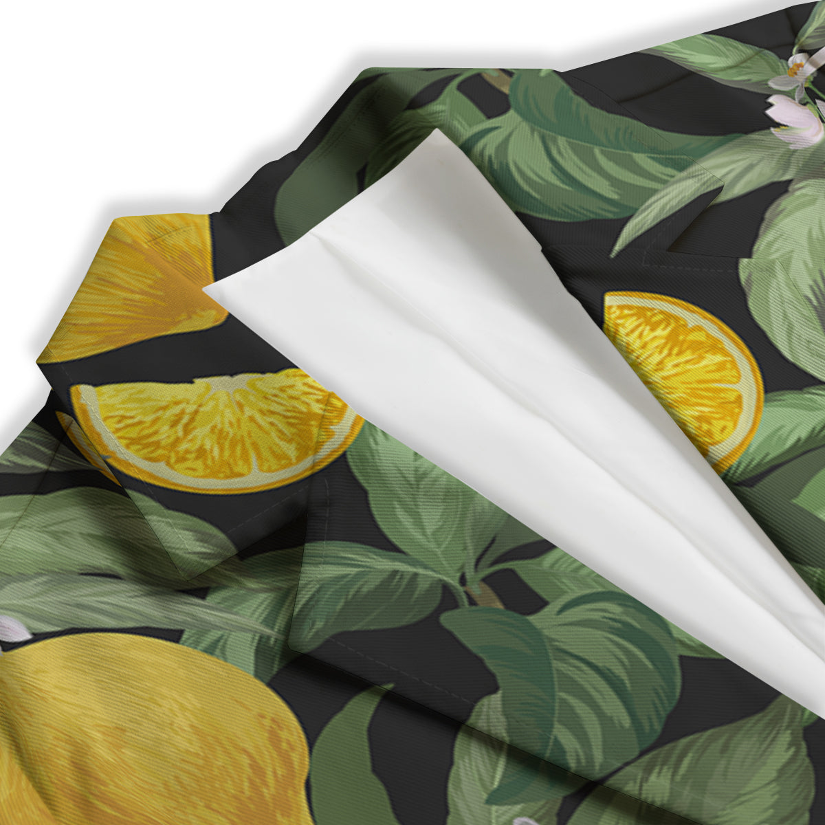 Lemon Yellow Print Pattern Women's Blazer-grizzshop