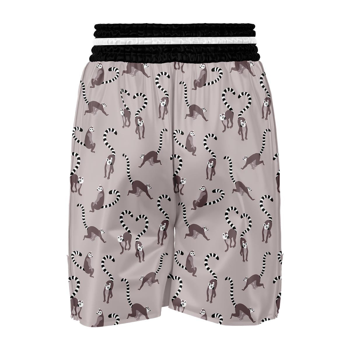 Lemur Pattern Print Boxing Shorts-grizzshop