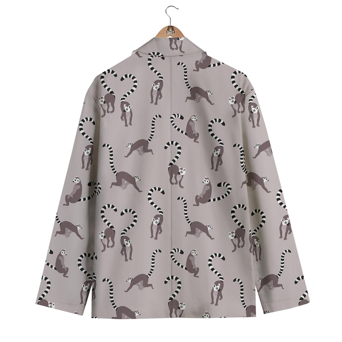 Lemur Pattern Print Men's Blazer-grizzshop