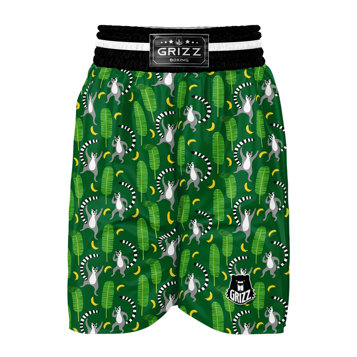 Lemur Print Pattern Boxing Shorts-grizzshop