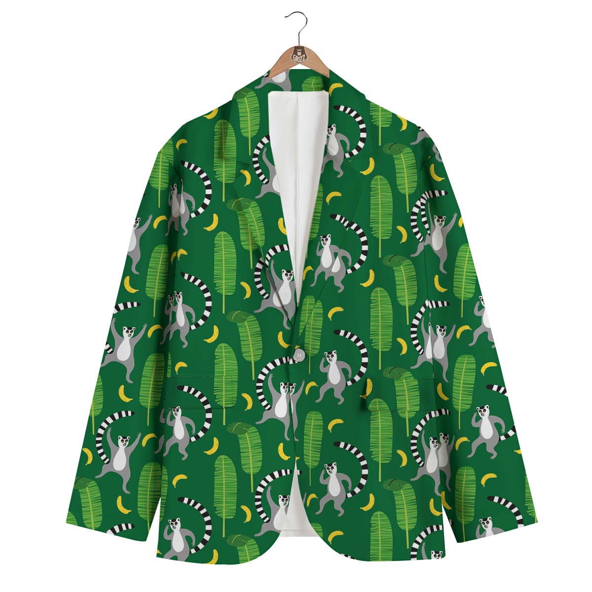Lemur Print Pattern Men's Blazer-grizzshop