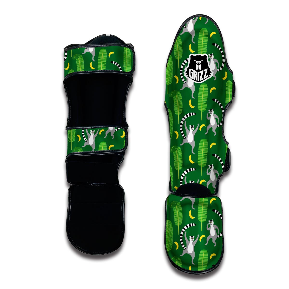 Lemur Print Pattern Muay Thai Shin Guards-grizzshop