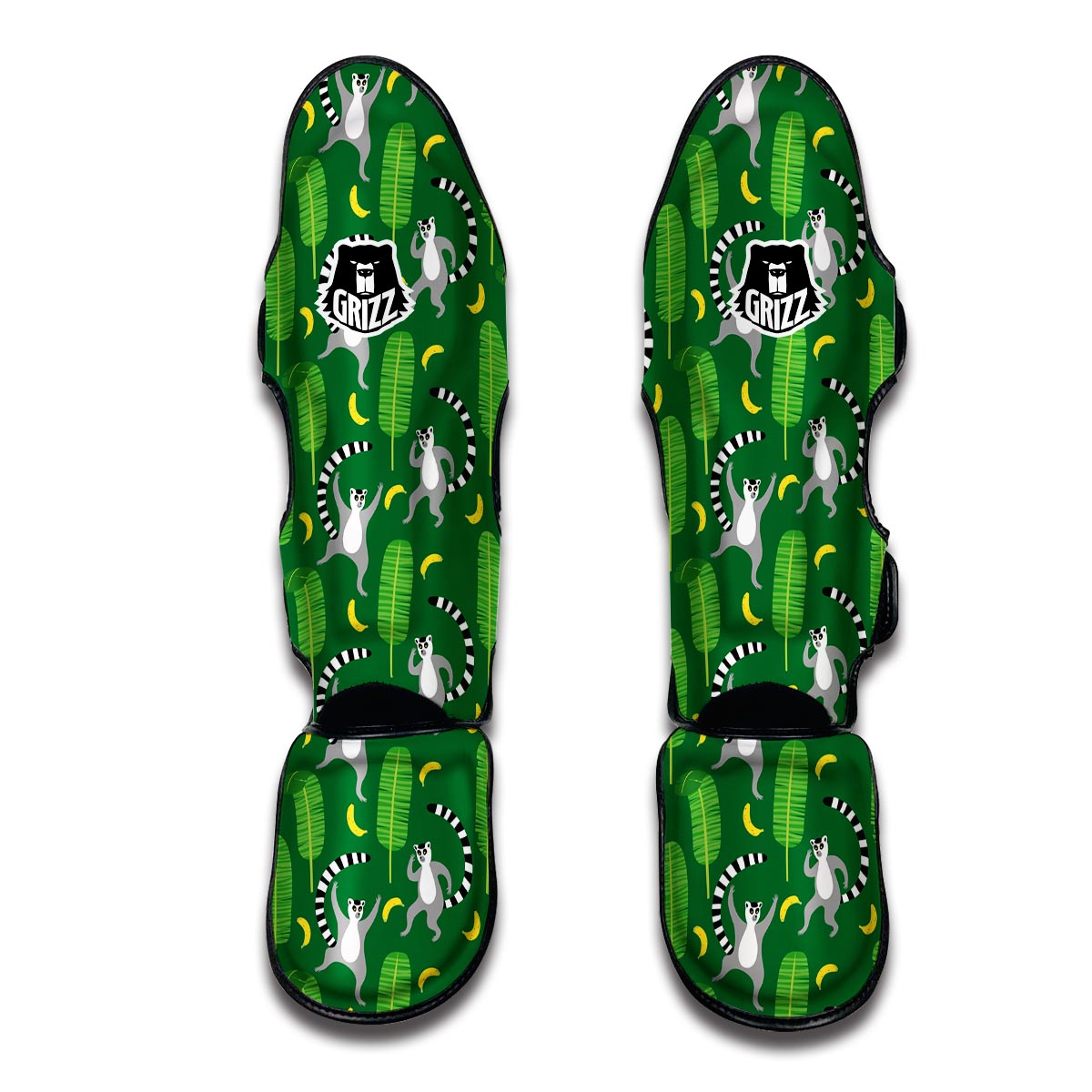 Lemur Print Pattern Muay Thai Shin Guards-grizzshop