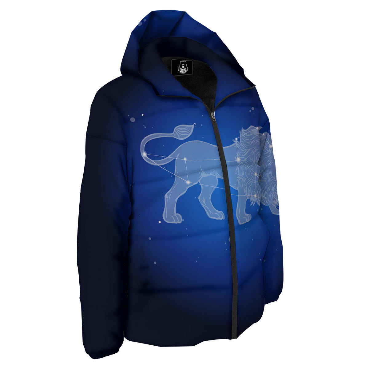 Leo Constellation Print Down Jacket-grizzshop