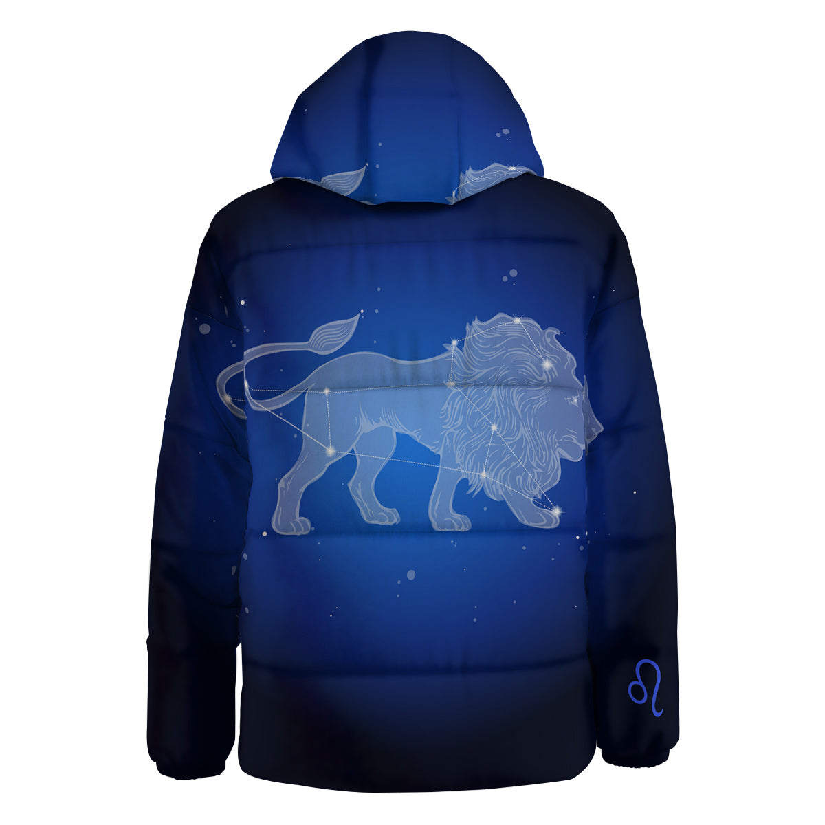 Leo Constellation Print Down Jacket-grizzshop