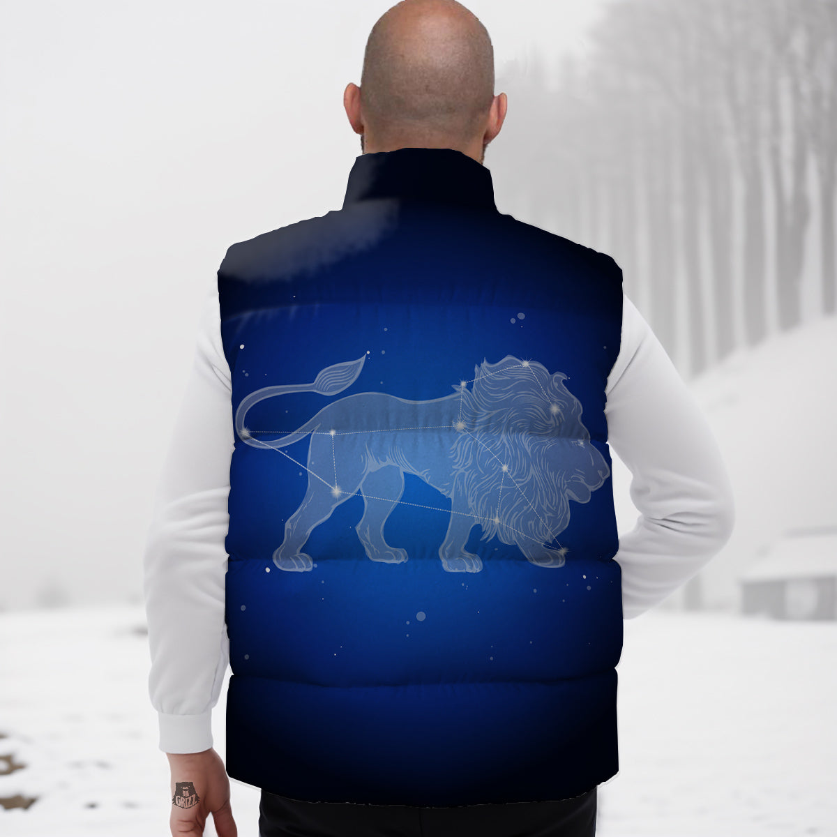 Leo Constellation Print Down Vest