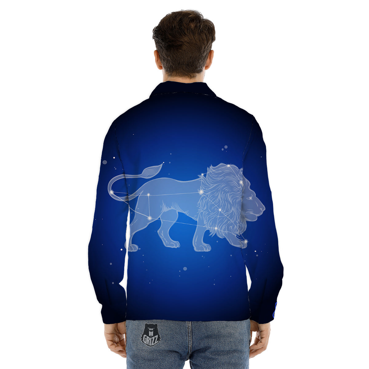 Leo Constellation Print Men's Dress Shirts-grizzshop